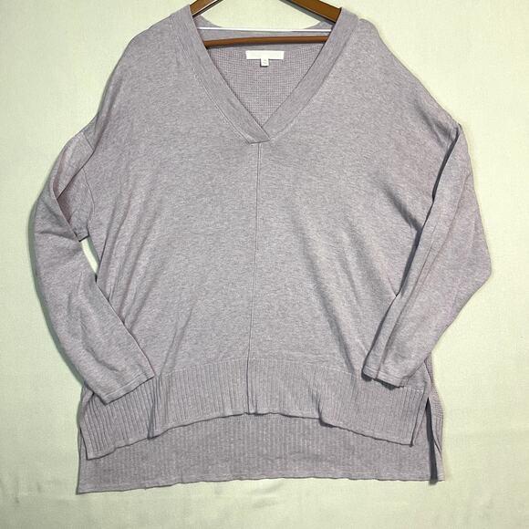 Adyson Parker Gray‎ Speckled Knit V-Neck Sweater Tunic - Size 2X - Picture 2 of 8